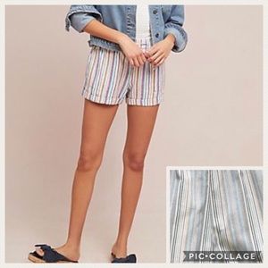 Anthropologie Drew Short Striped Blue Denim